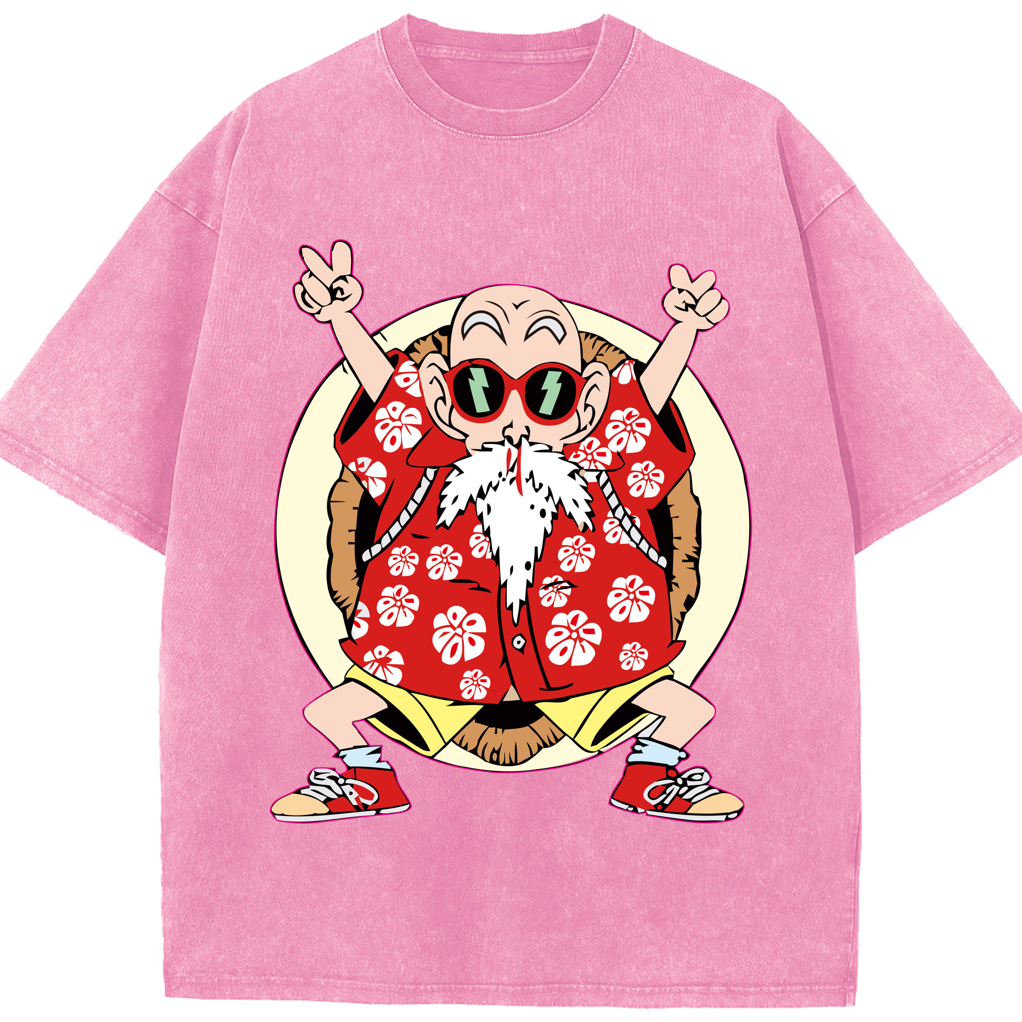 （画像用） ドラゴンボール 亀仙人（かめせんにん） DRAGON BALL Master Roshi Kame Sennin 綿100% ヴィンテージ風 半袖Tシャツ（フロントプリント）